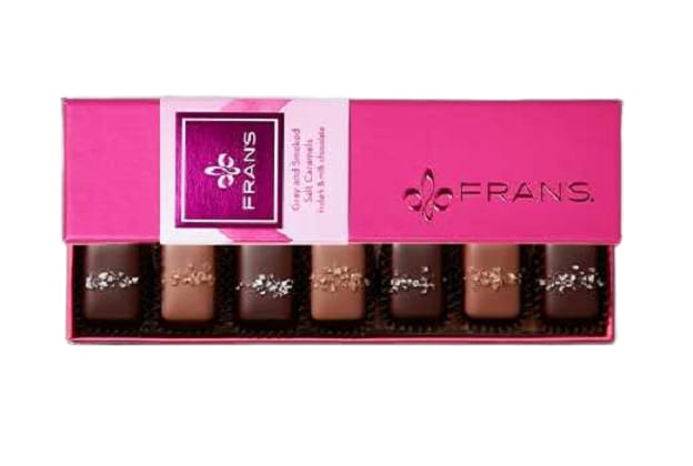 7 Pc Fran's - Gray Salt Caramels in Dark Chocolate (Heart Wrap)